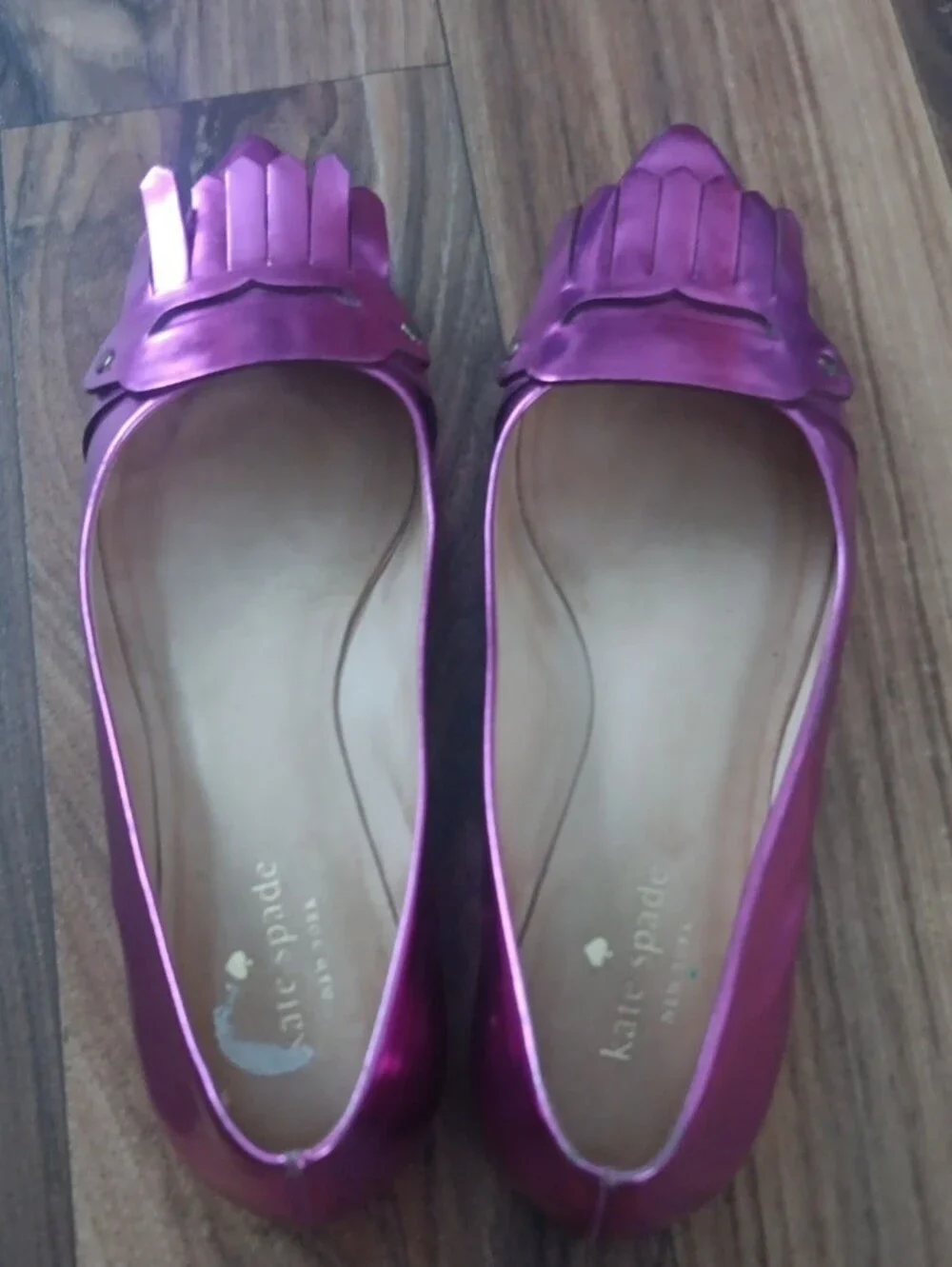 Kate Spade Metallic Kiltie Fringe Ballet Flats